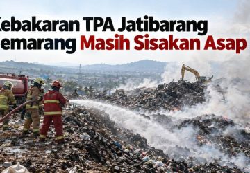 Kebakaran TPA Jatibarang Semarang Masih Sisakan Asap
