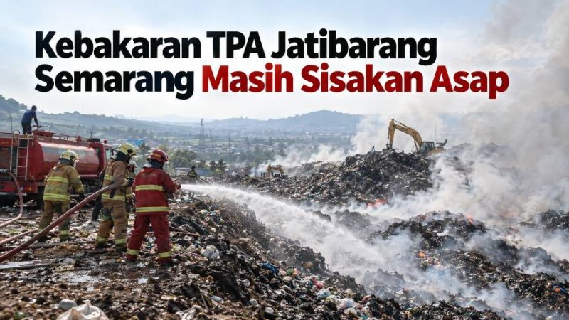 Kebakaran TPA Jatibarang Semarang Masih Sisakan Asap